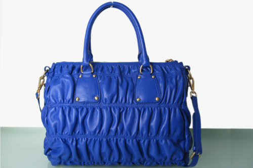 2014 Prada tessuto gauffre nappa leather tote bags BR4674 blue for sale
